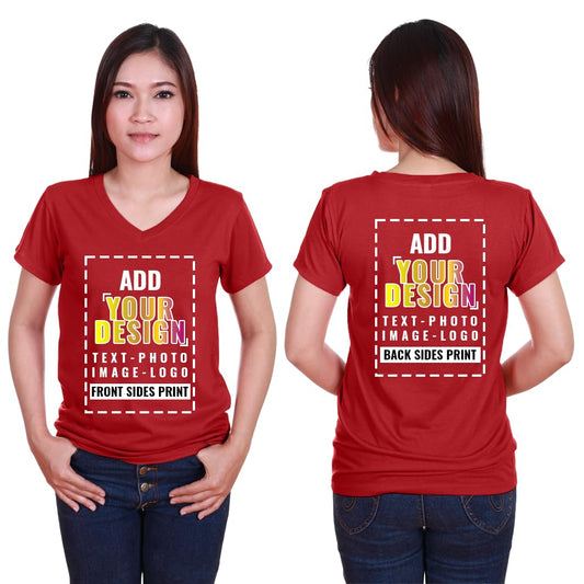 Custom Women's Deep V-Neck Tee T-Shirt