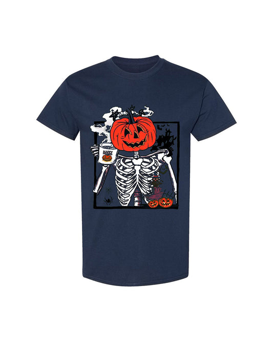 Halloween Design T-shirt Pumpkin Skeleton