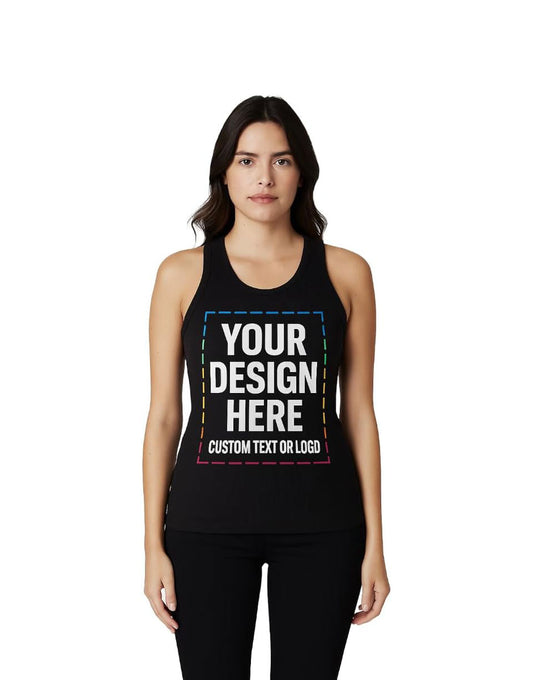 Lightfire Custom Women’s Tank Top – Ribbed Cotton Spandex Scoop Neck, Fitted Sleeveless, Personalized Stretch Shirt