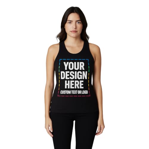 Lightfire Custom Women’s Tank Top – Ribbed Cotton Spandex Scoop Neck, Fitted Sleeveless, Personalized Stretch Shirt