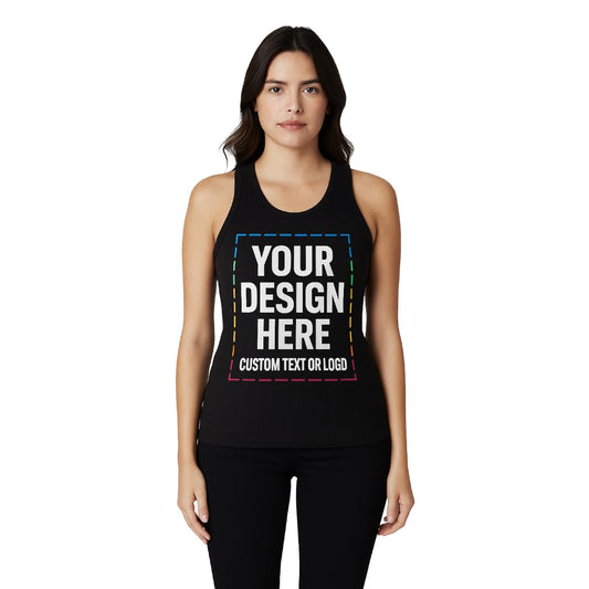 Lightfire Custom Women’s Tank Top – Ribbed Cotton Spandex Scoop Neck, Fitted Sleeveless, Personalized Stretch Shirt