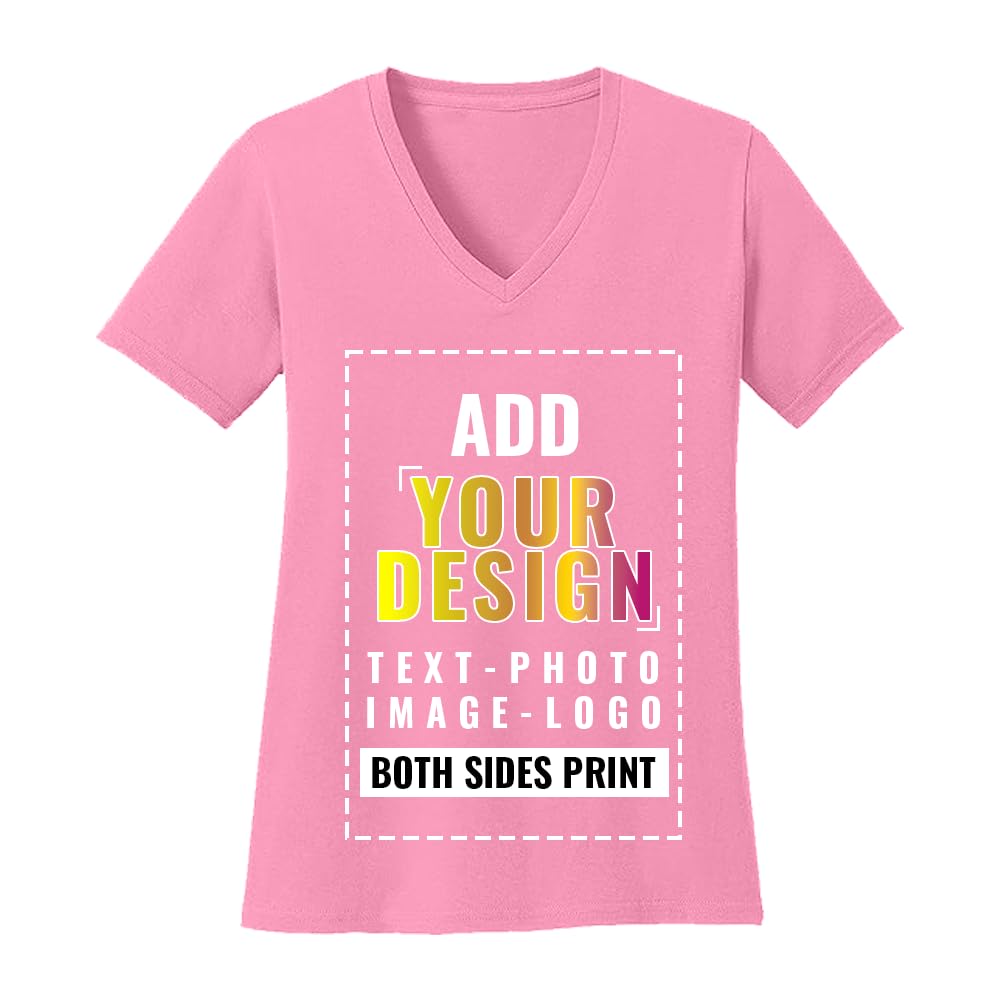Custom Personalized Women's Deep V-Neck T-Shirt