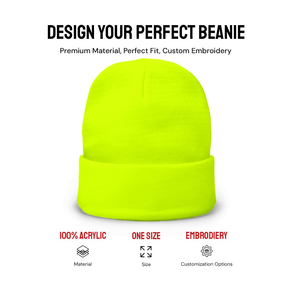 Custom Beanie Hat Personalized Embroidered Beanie Cap for Women and Men