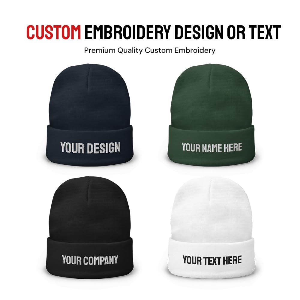 Custom Beanie Hat Personalized Embroidered Beanie Cap for Women and Men
