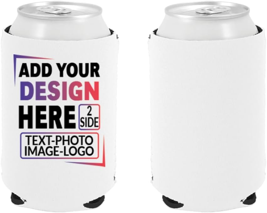 Custom Can Cooler White Insulated Sleeves