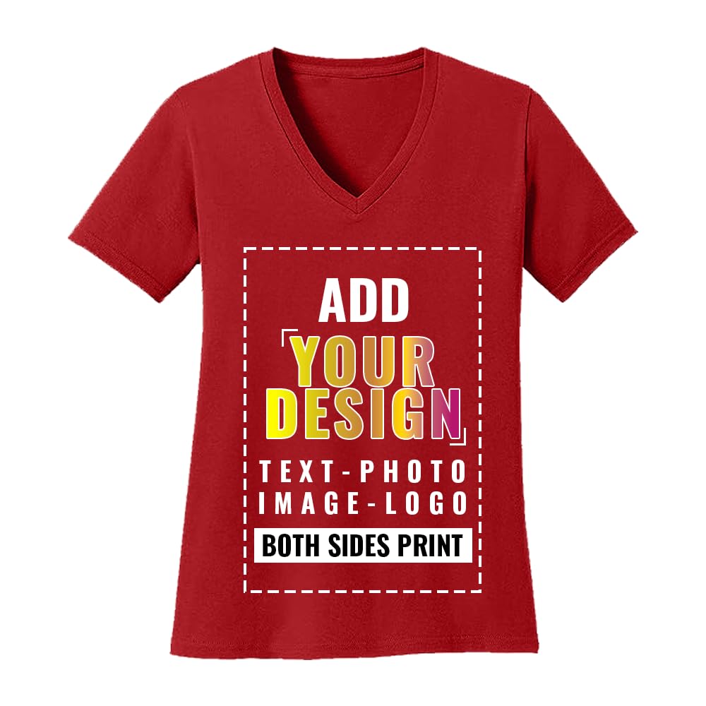 Custom Personalized Women's Deep V-Neck T-Shirt