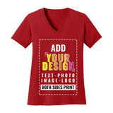 Custom Personalized Women's Deep V-Neck T-Shirt