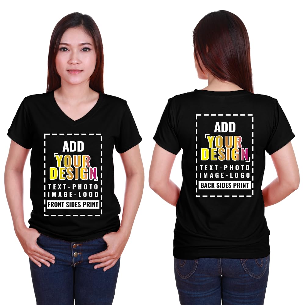 Custom Personalized Women's Deep V-Neck T-Shirt