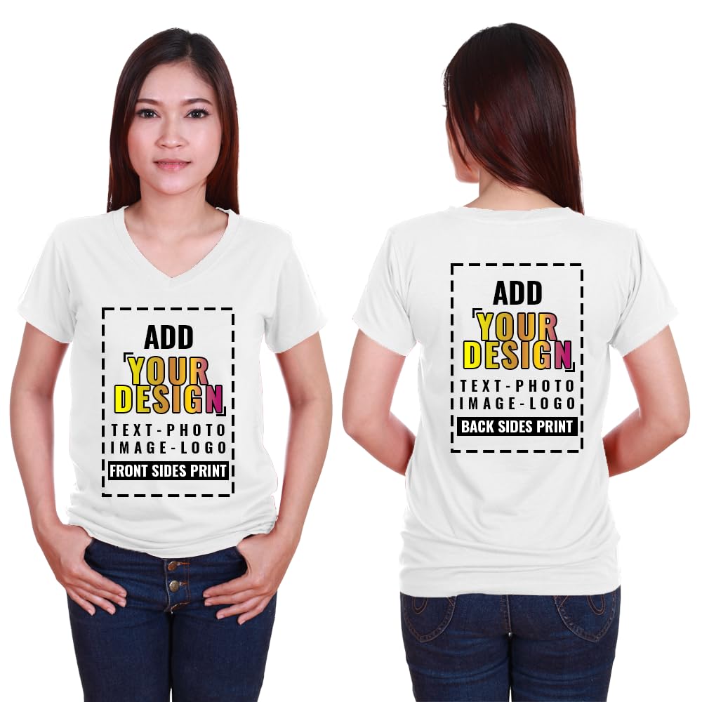 Custom Personalized Women's Deep V-Neck T-Shirt