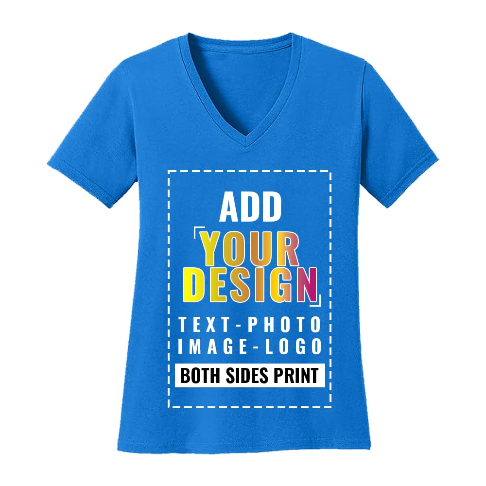Custom Personalized Women's Deep V-Neck T-Shirt