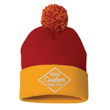 Custom Embroidered Pom-Pom Beanie – Warm Knit Hat for Men & Women