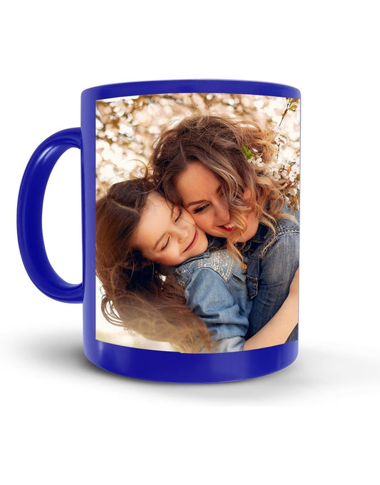 11oz Blue Heat Sensitive Color Changing Photo Magic Mug Customize Your Photo Text