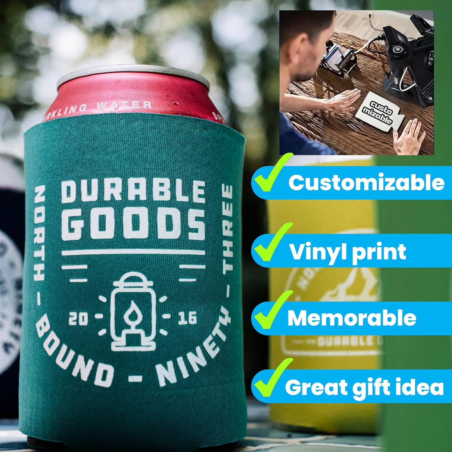 Custom Can Cooler White Insulated Sleeves
