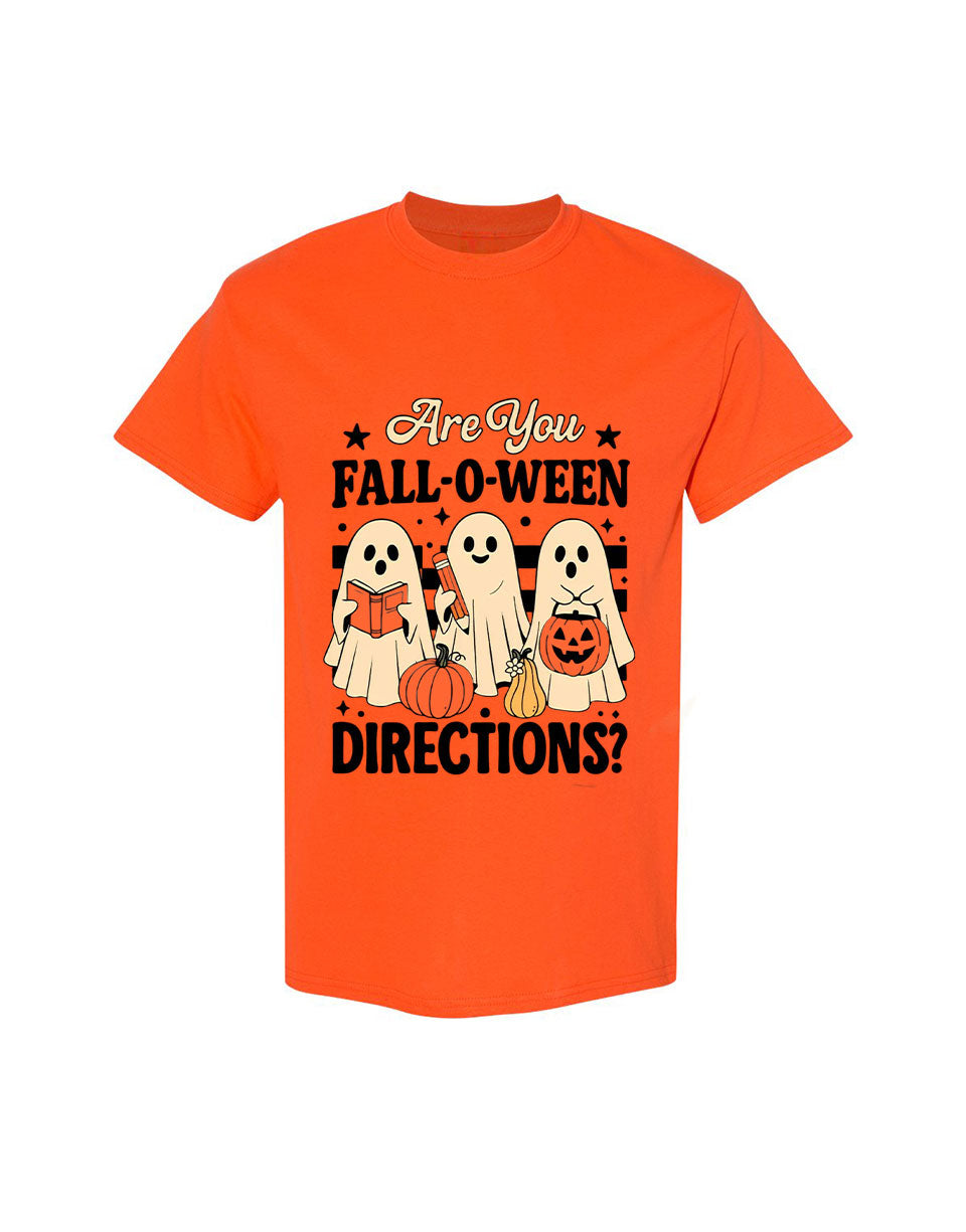 Halloween Design T-shirt Are You FalloWeen Orange