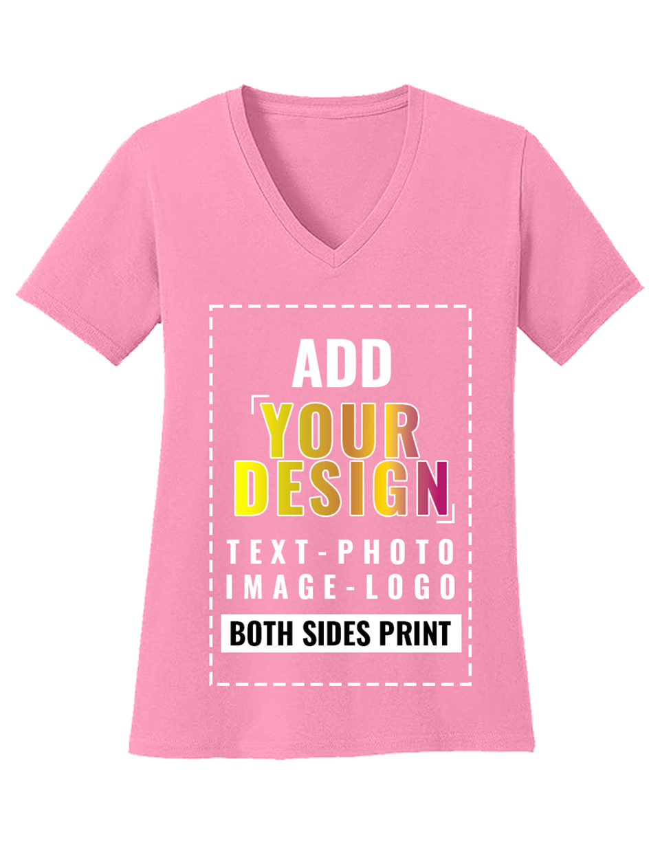 Custom Personalized Women's Deep V-Neck T-Shirt