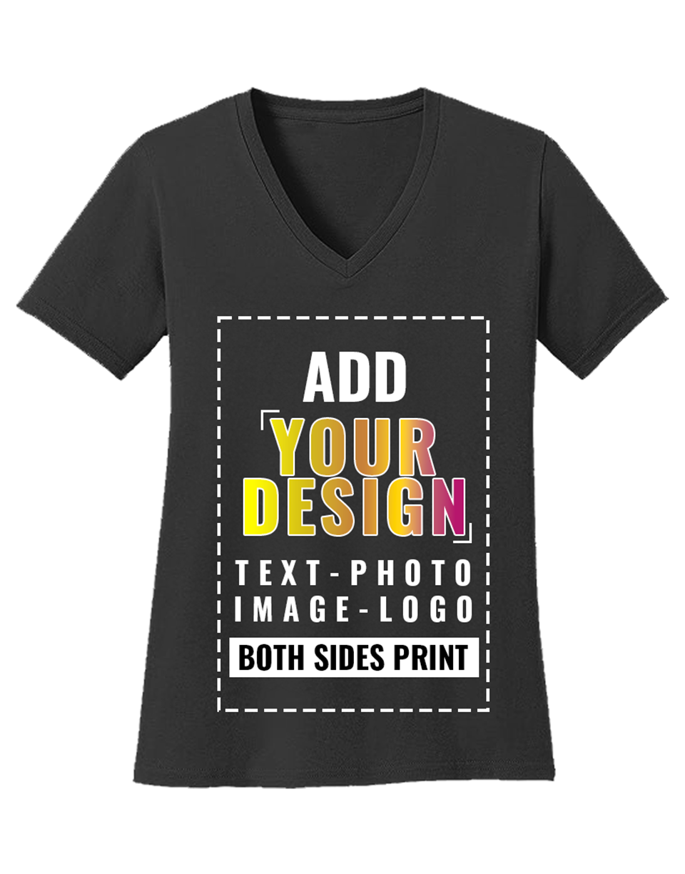 Custom Personalized Women's Deep V-Neck T-Shirt