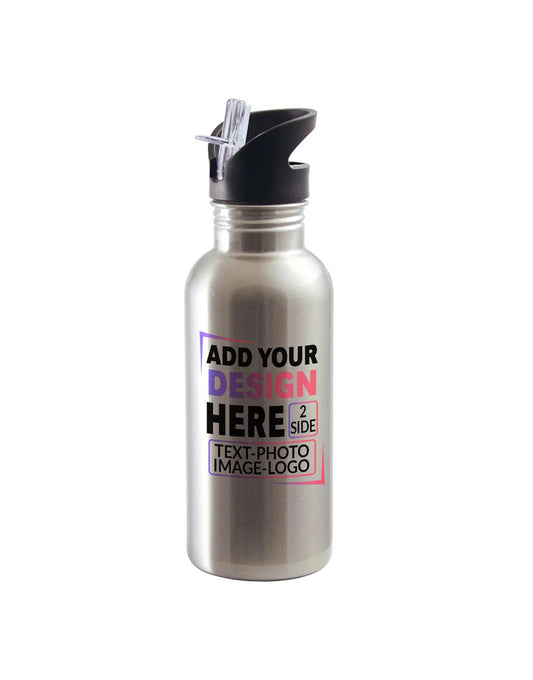 Custom 20oz Steel Silver Water Bottle