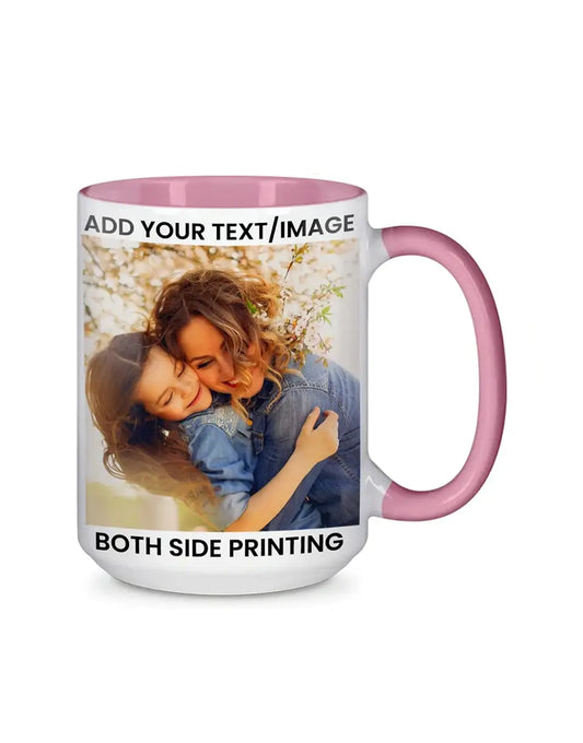 15oz Pink Inside Handle Mug