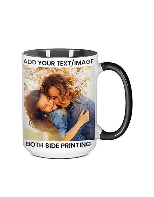 15oz Black Inside Handle Coffee Mug