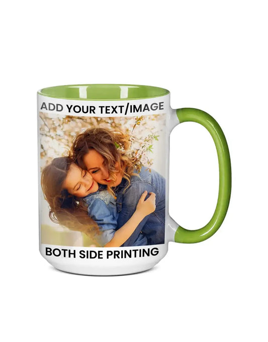 15oz Green Inside Handle Coffee Mug