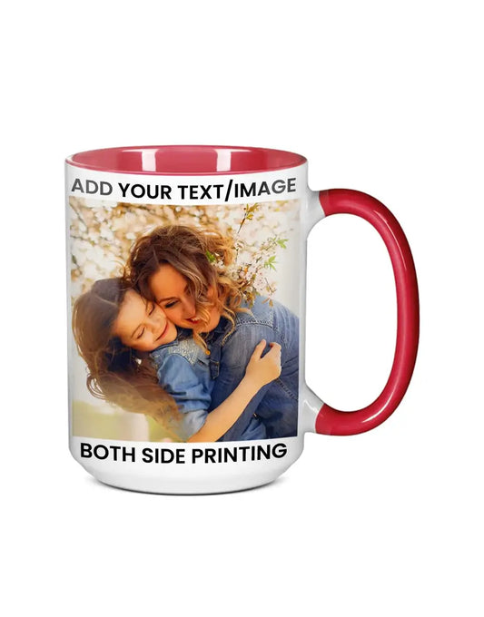 15oz Red Inside Handle Coffee Mugs