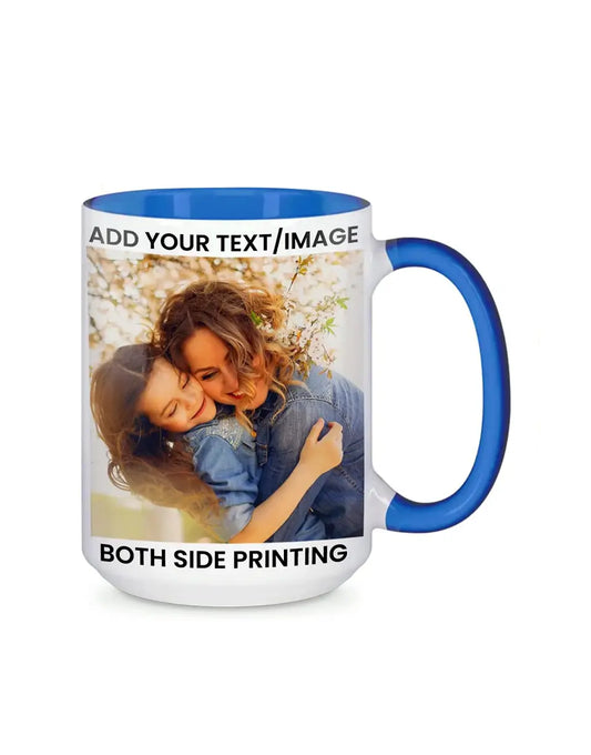 15oz Light Blue Inside Handle Coffee Mug
