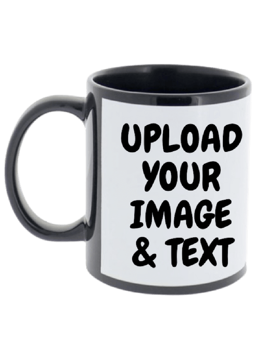 Dual Tone Panoramic Custom Coffee Mug, Personalized Image Text