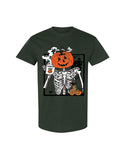 Halloween Design T-shirt Pumpkin Skeleton