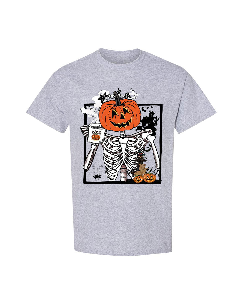 Halloween Design T-shirt Pumpkin Skeleton