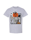 Halloween Design T-shirt Pumpkin Skeleton
