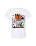 Halloween Design T-shirt Pumpkin Skeleton