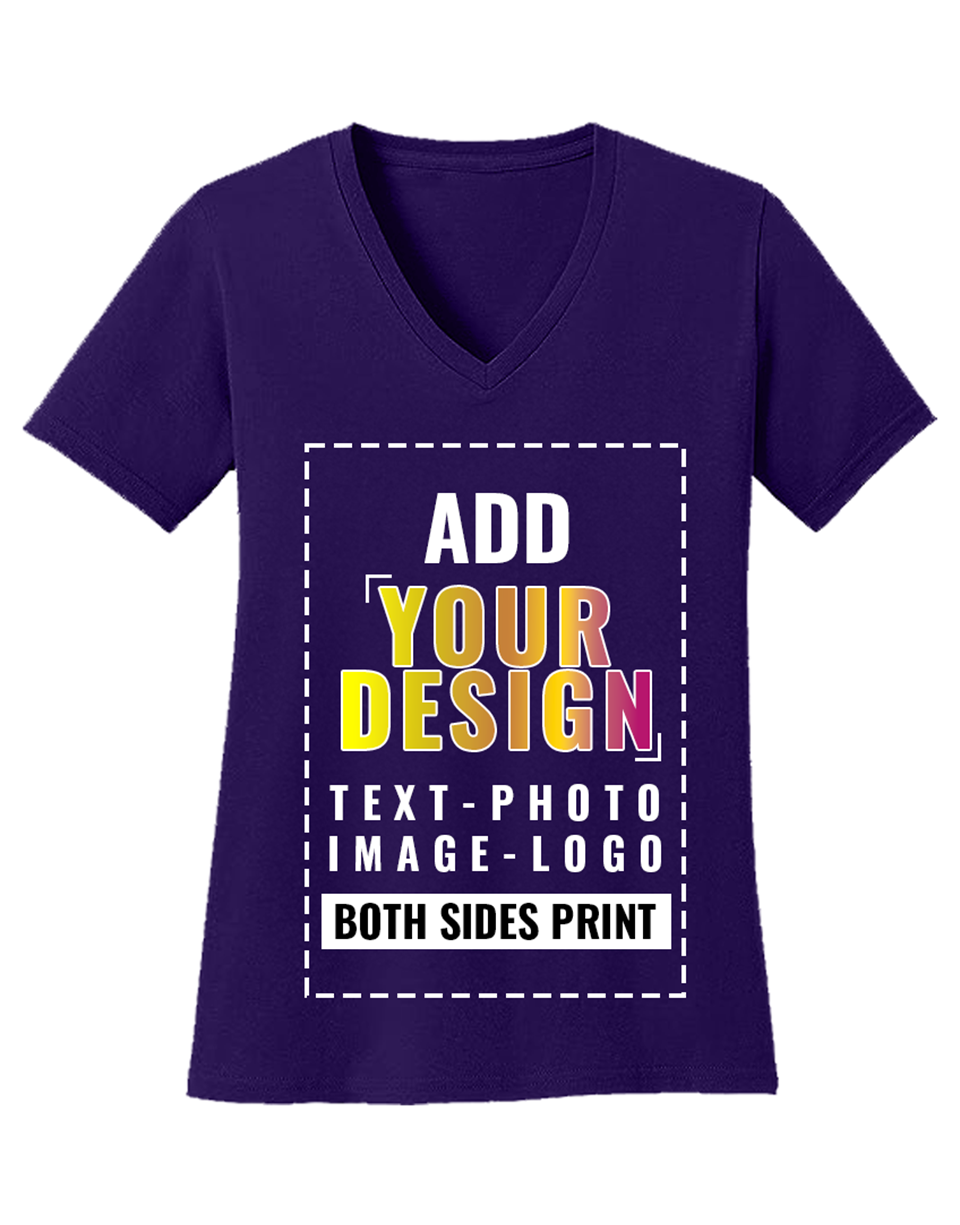 Custom Personalized Women's Deep V-Neck T-Shirt