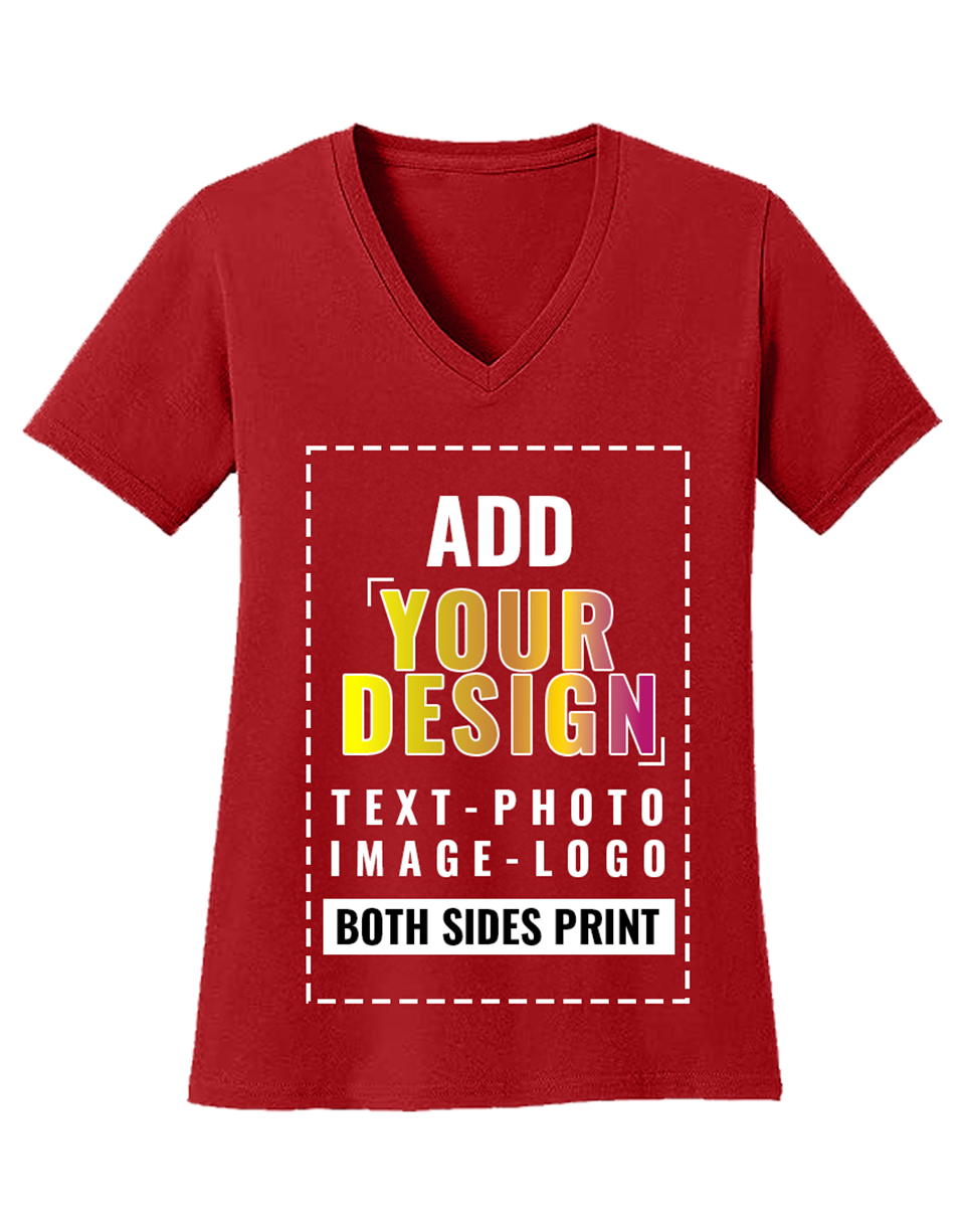 Custom Personalized Women's Deep V-Neck T-Shirt
