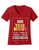 Custom Personalized Women's Deep V-Neck T-Shirt