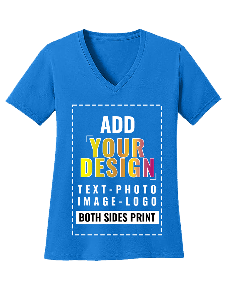 Custom Personalized Women's Deep V-Neck T-Shirt