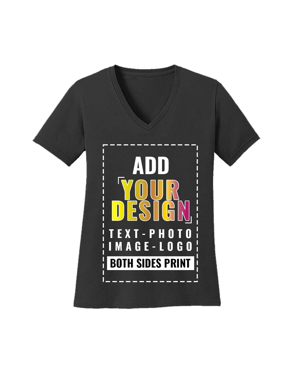 Custom Women's Deep V-Neck Tee T-Shirt