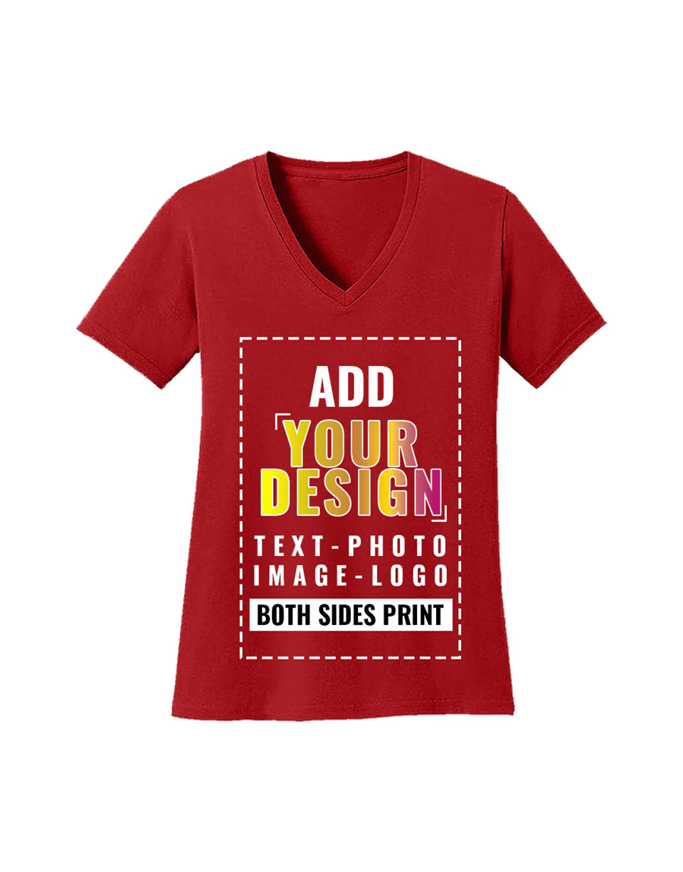 Custom Women's Deep V-Neck Tee T-Shirt