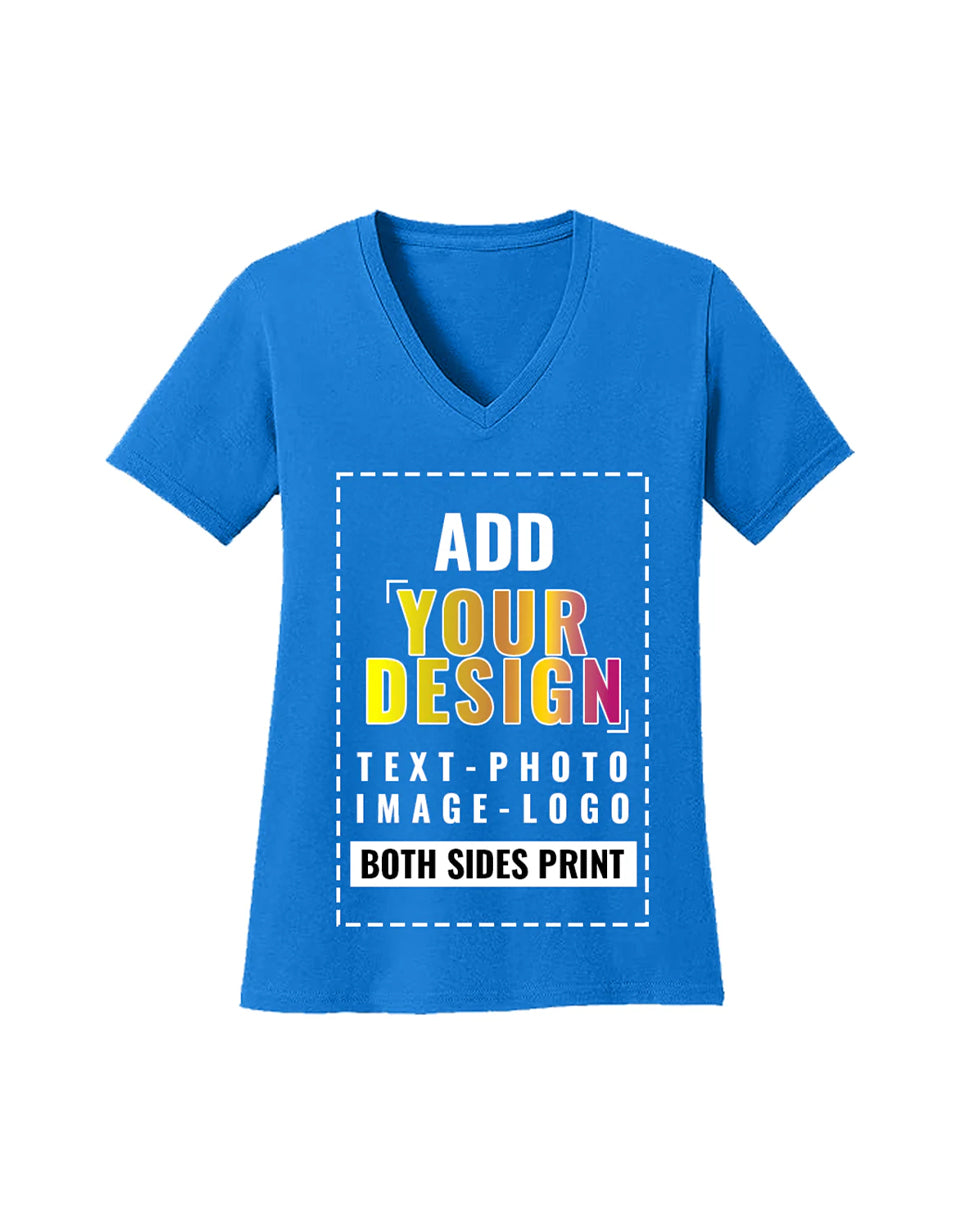 Custom Women's Deep V-Neck Tee T-Shirt